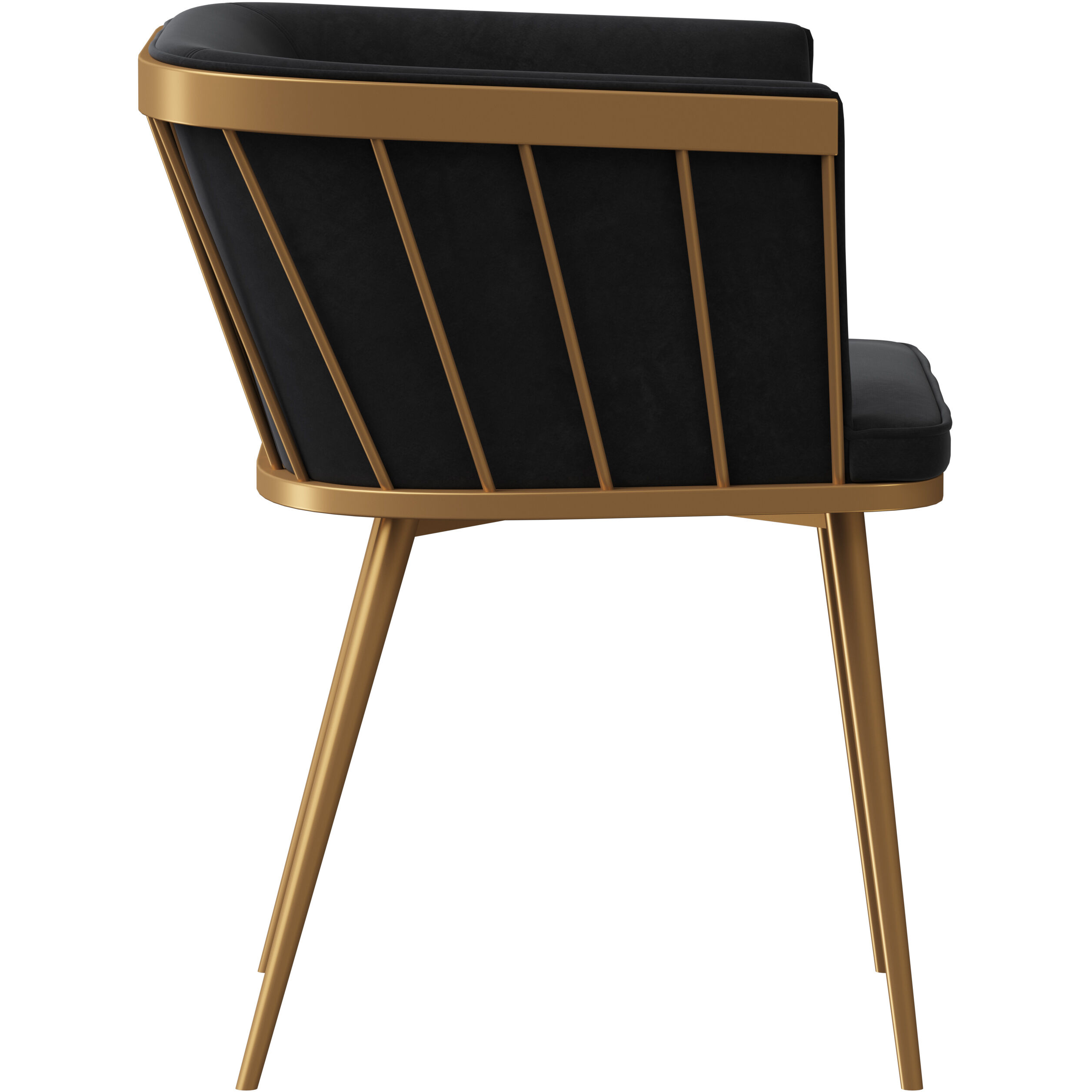 Caily Gold Dining Armchair in Abbington Black